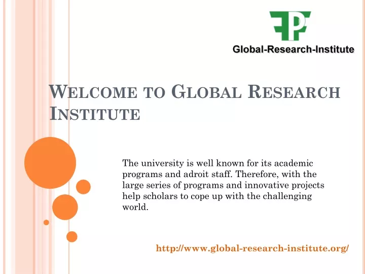 welcome to global research institute