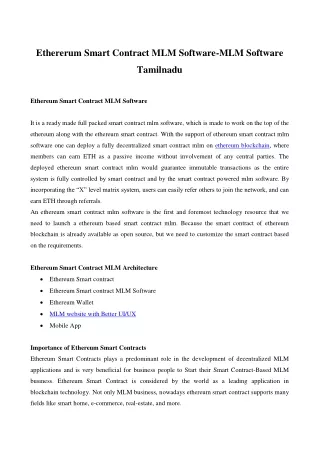 ethererum smart contract mlm software mlm software
