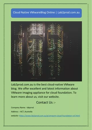 Cloud Native VMwareBlog Online | Lab2prod.com.au