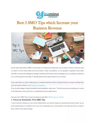 Best 5 SMO Tips which Increase your Business Revenue