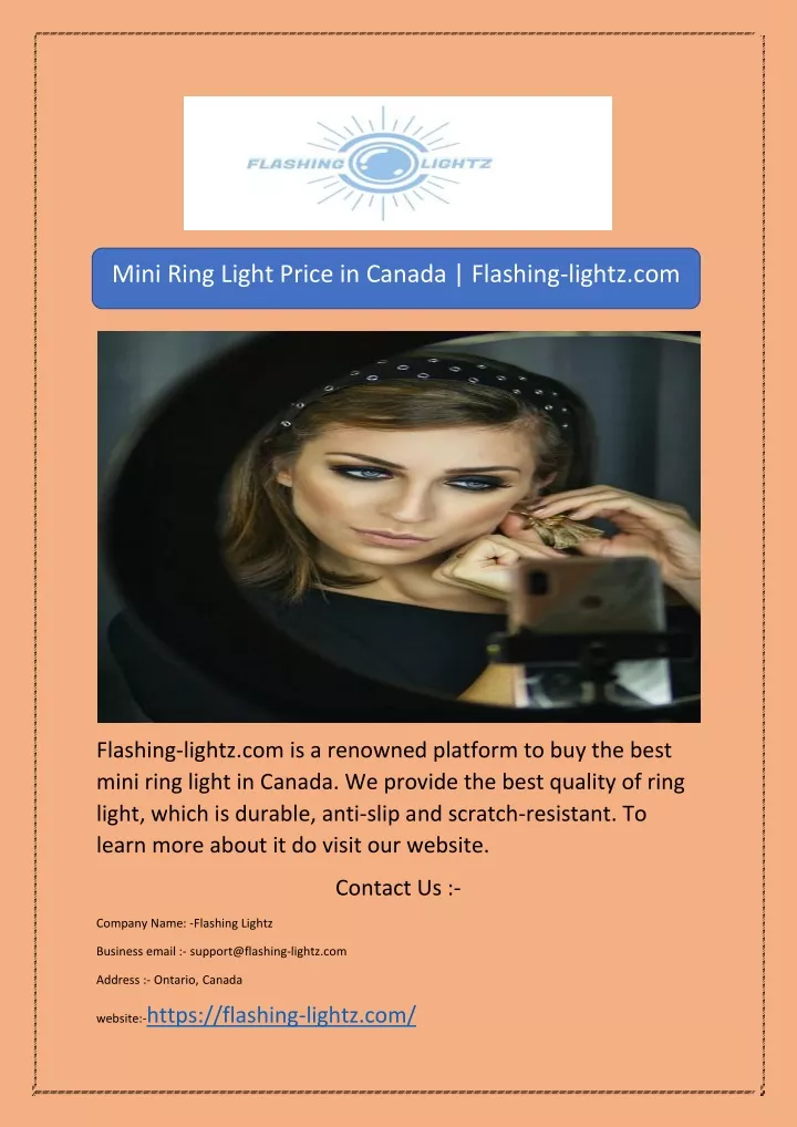 mini ring light price in canada flashing lightz