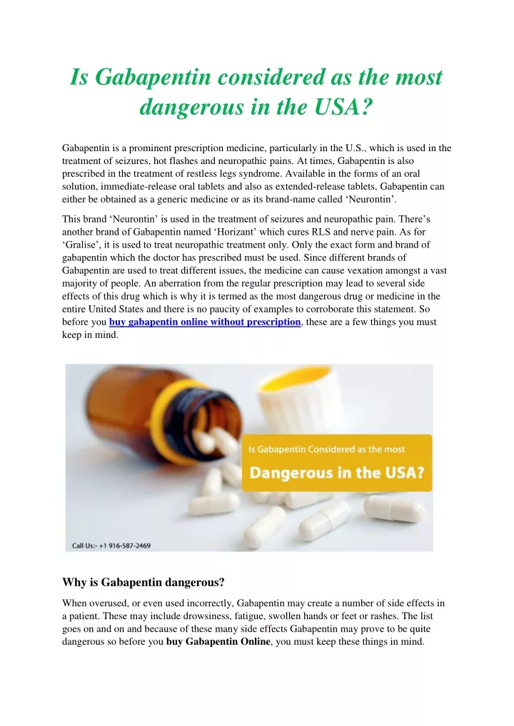 is gabapentin considered as the most dangerous