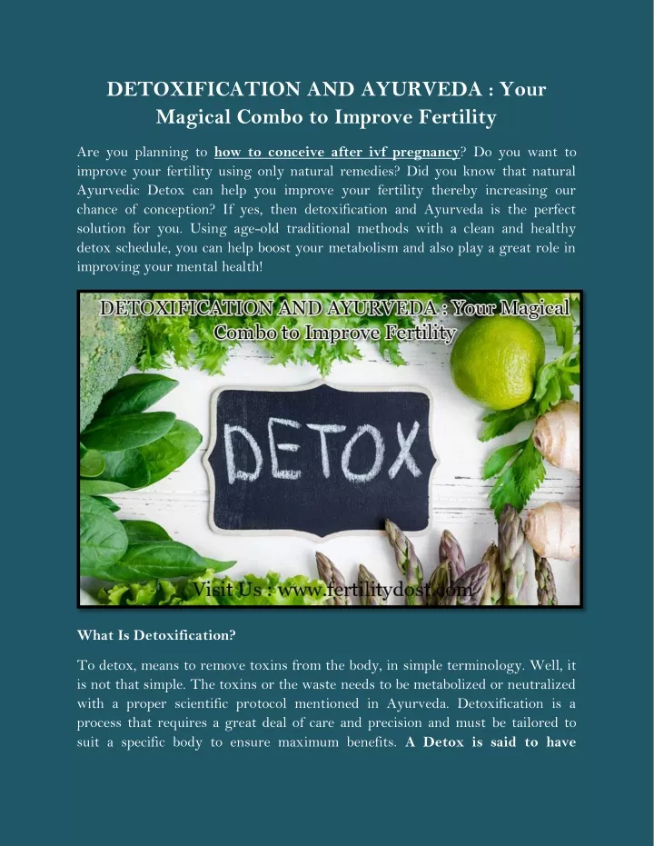 detoxification and ayurveda your magical combo