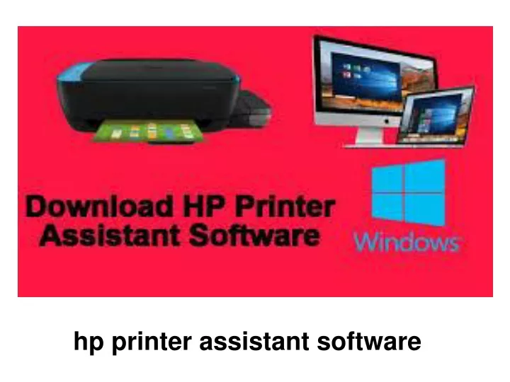hp printer assistant software