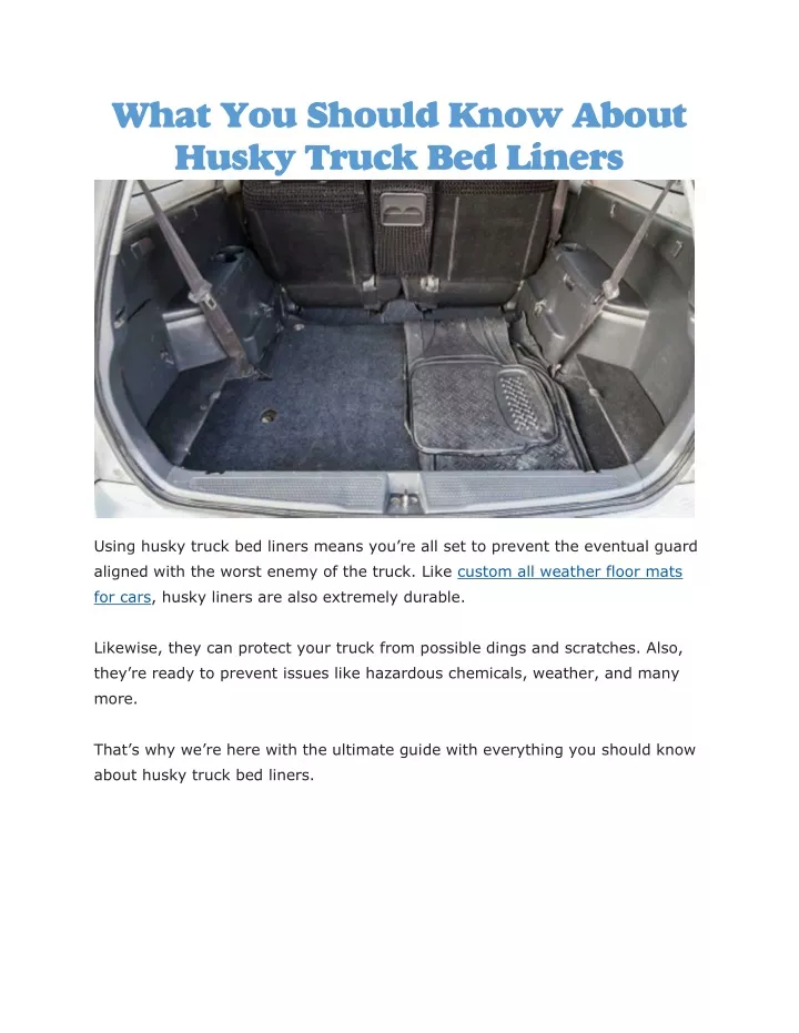 what you should know about husky truck bed liners