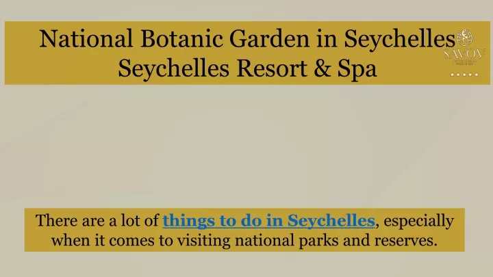 national botanic garden in seychelles seychelles