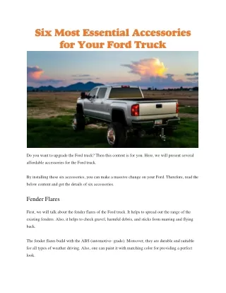 six most essential accessories for your ford truck