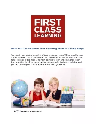 How You Can Improve Your Teaching Skills in 3 Easy Steps