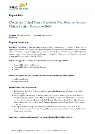 Fractional Flow Reserve Devices Market Insights, Forecast to 2026