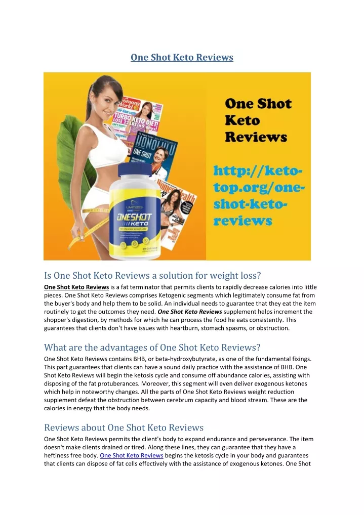 one shot keto reviews