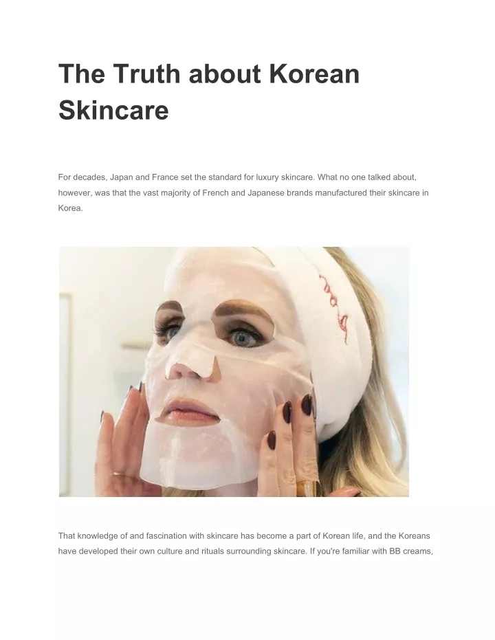 the truth about korean skincare