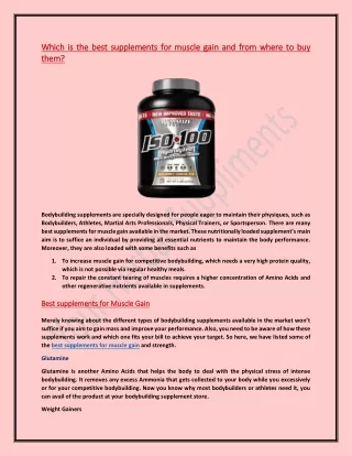 which is the b which is the best supplements