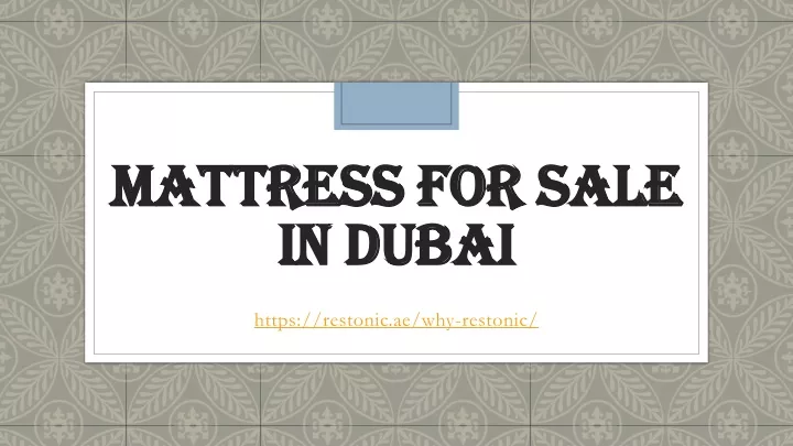 mattress for sale in dubai