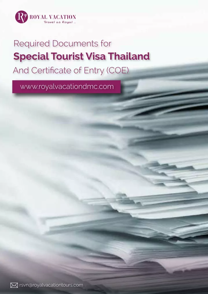 required documents for special tourist visa