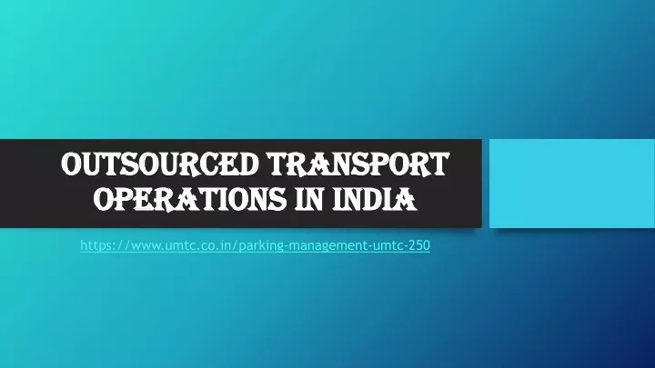 outsourced transport operations in india