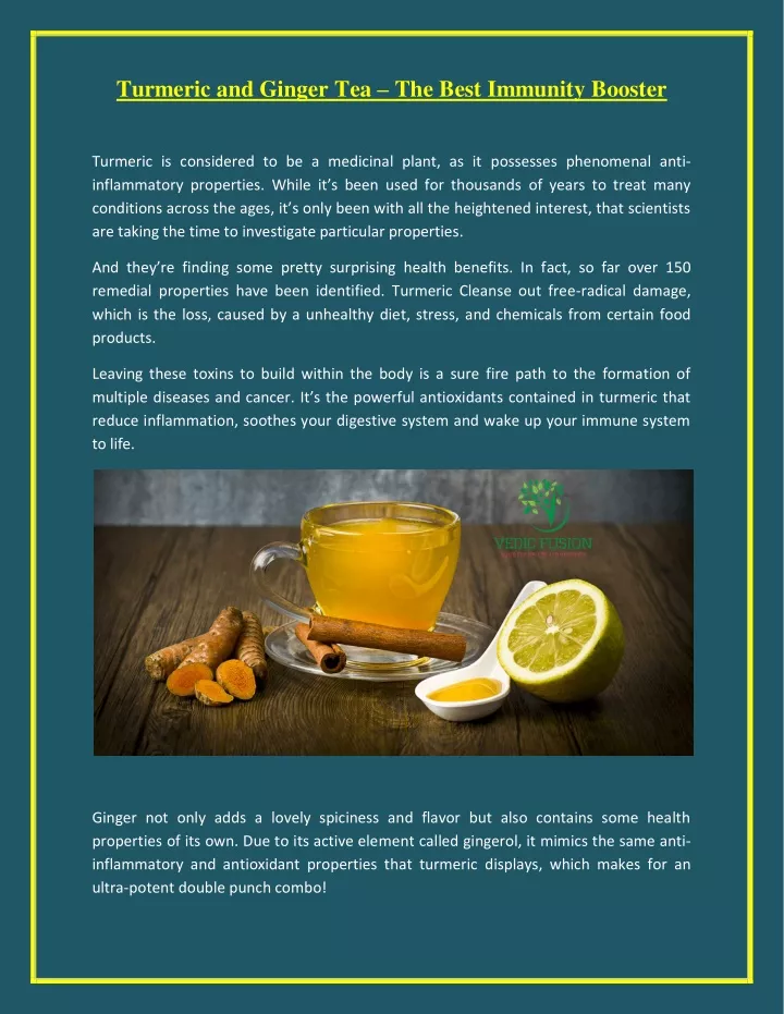 turmeric and ginger tea the best immunity booster