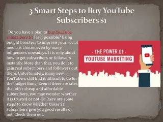 3 smart steps to buy youtube subscribers 1