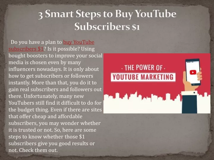 3 smart steps to buy youtube subscribers 1