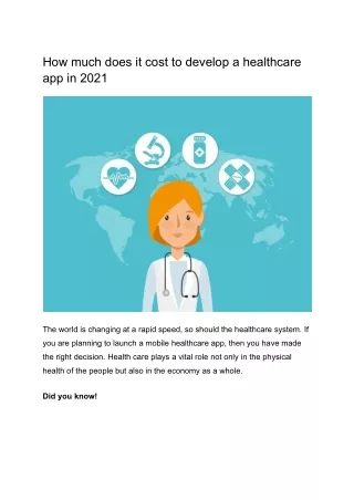 how much does it cost to develop a healthcare