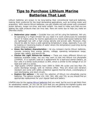 tips to purchase lithium marine batteries that