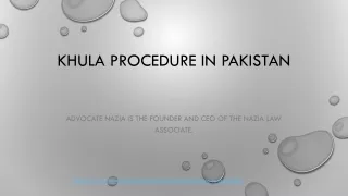 Define the Process of Khula in Pakistan in a short way
