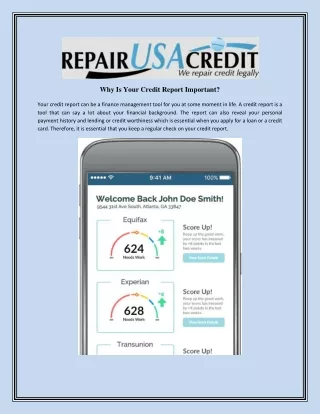 why is your credit report important