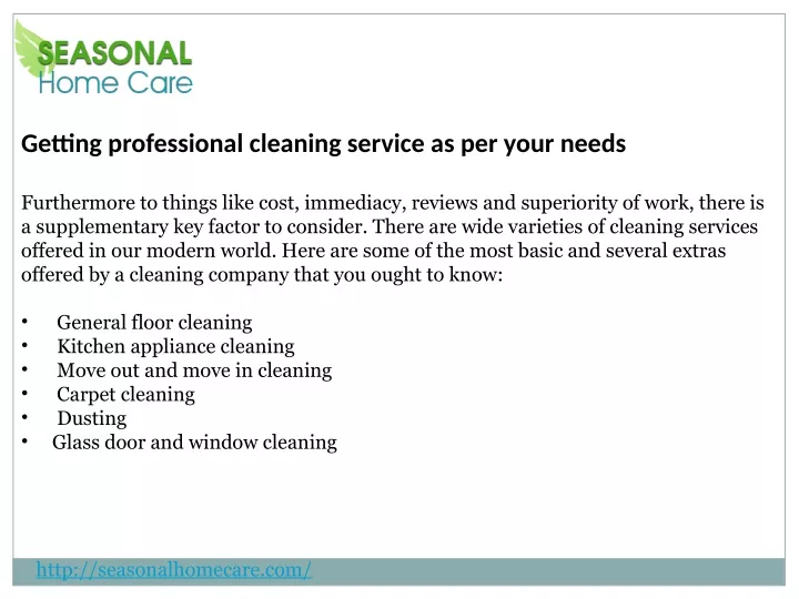 getting professional cleaning service as per your