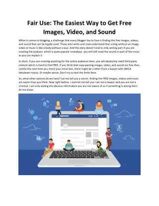 Fair Use: The Easiest Way to Get Free Images, Video, and Sound