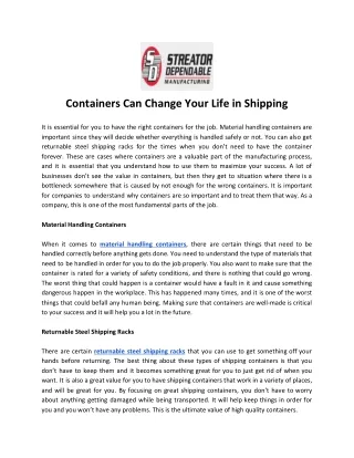 containers can change your life in shipping