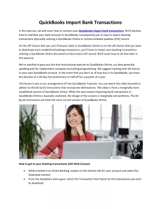 quickbooks import bank transactions