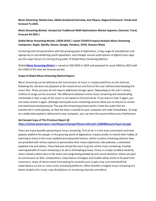 music streaming market size global analytical