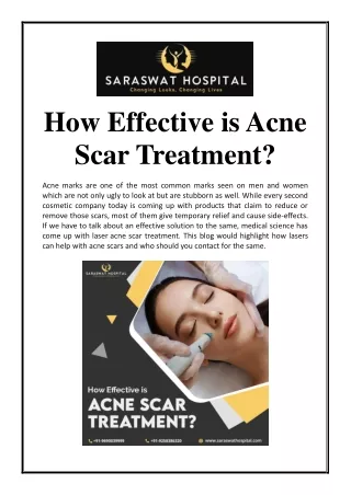how effective is acne scar treatment acne marks