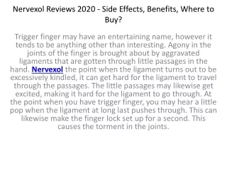 Nervexol – Lead a Pain Free Life Naturally (Updated 2020)
