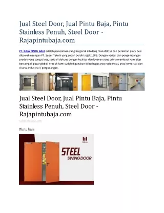 jual steel door jual pintu baja pintu stainless