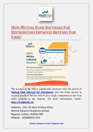 h ow m utual f und s oftware f or d istributors