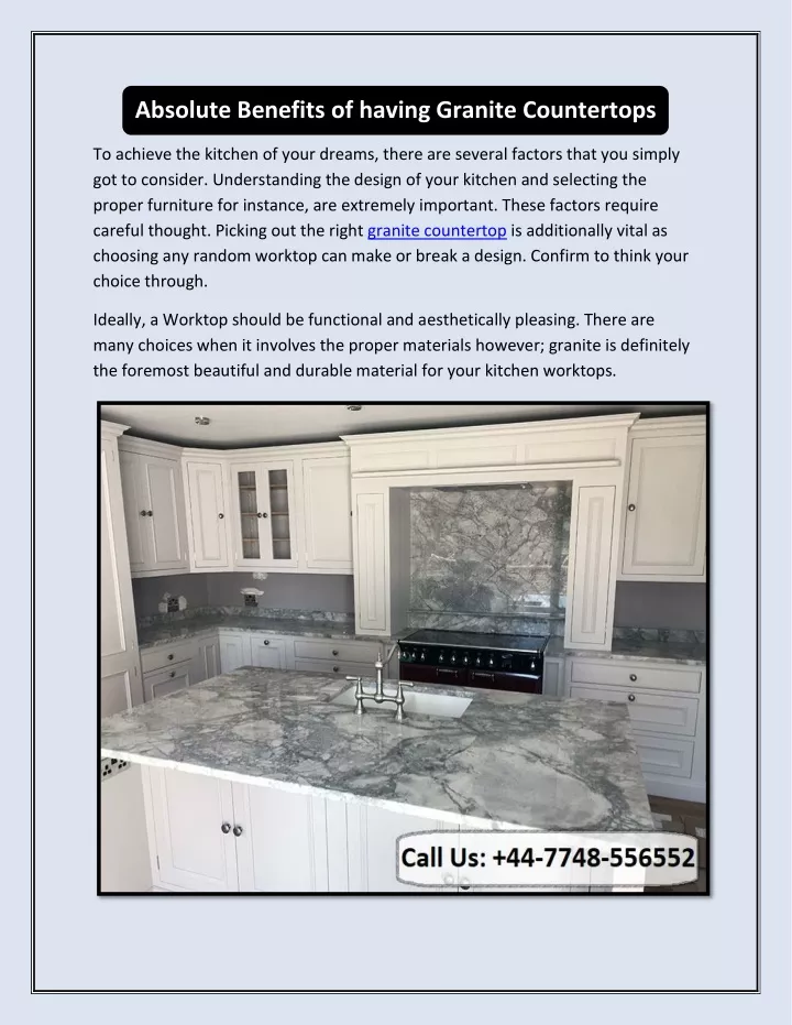 absolute benefits of having granite countertops