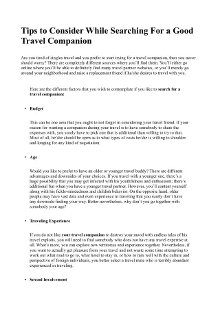 tips to consider while searching for a good