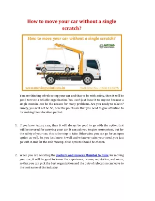 how to move your car without a single scratch