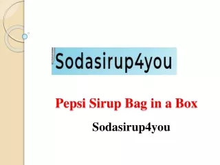 Pepsi Sirup Bag in a Box - Sodasirup4you