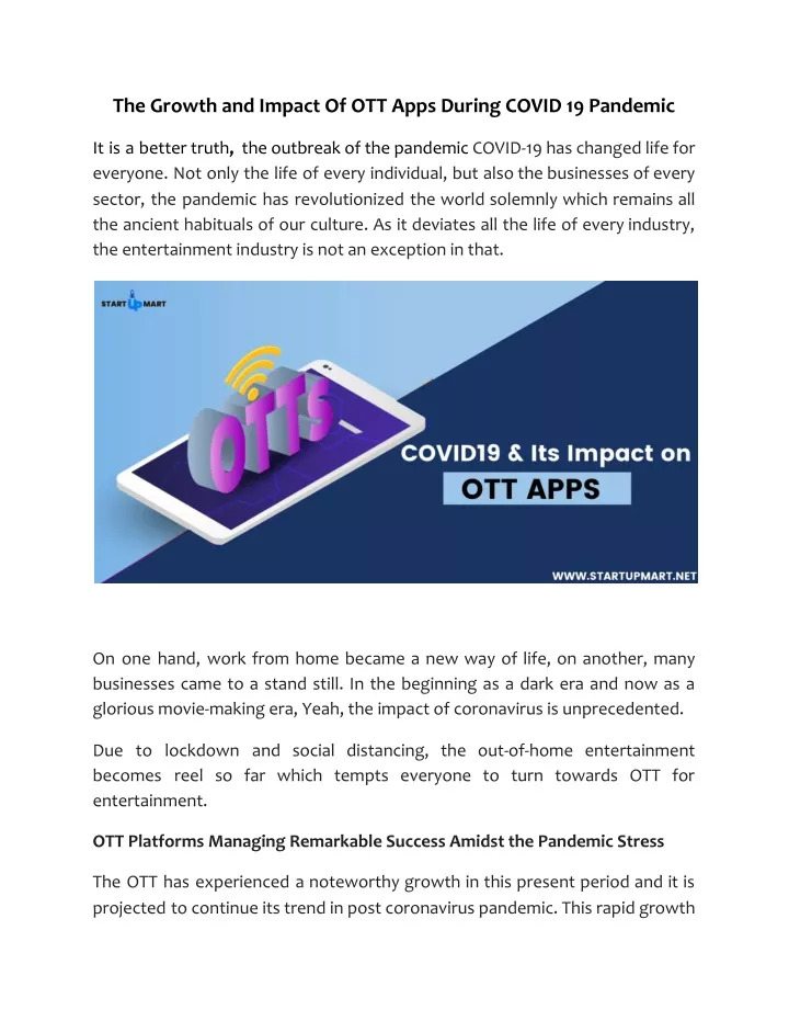 the growth and impact of ott apps during covid