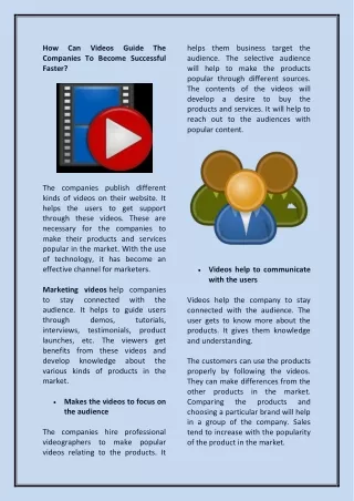 Videos Help To Make The Business Successful