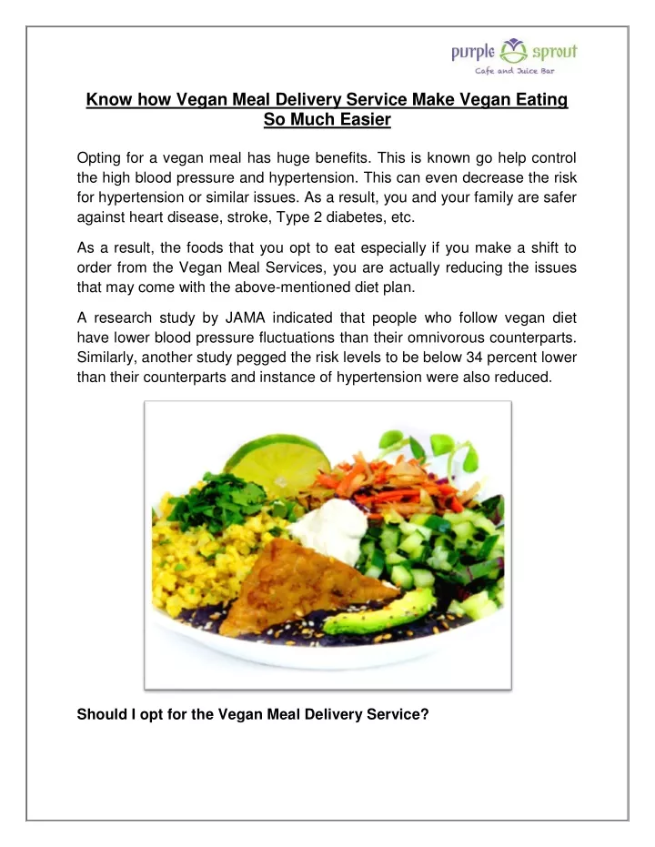 know how vegan meal delivery service make vegan