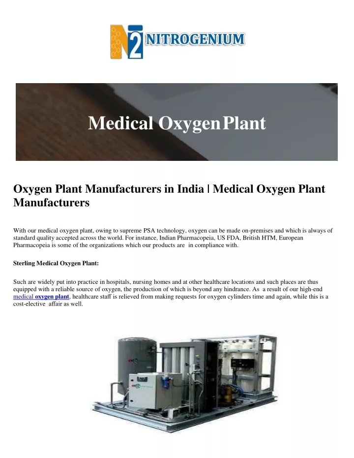 medical oxygen plant