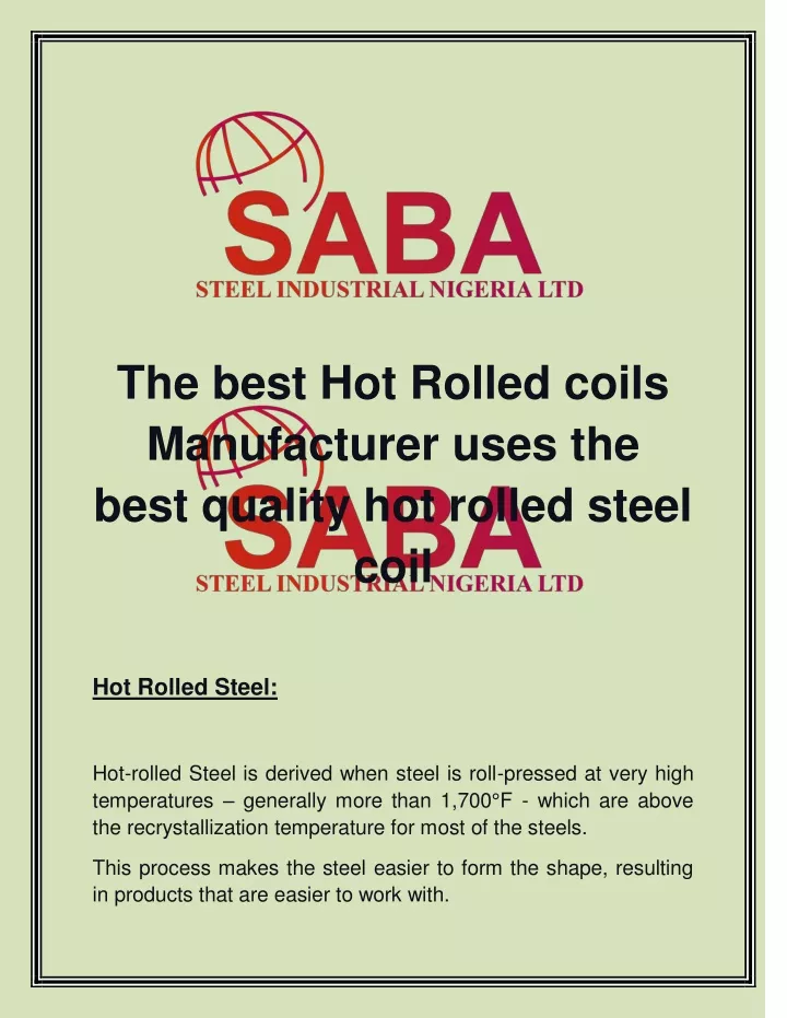 the best hot rolled coils manufacturer uses