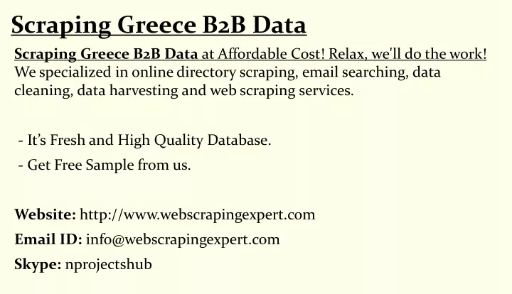 scraping greece b2b data
