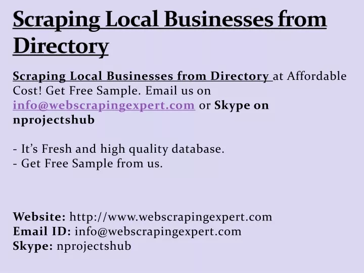 scraping local businesses from directory