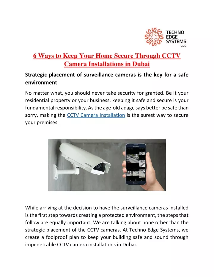 6 ways to keep your home secure through cctv