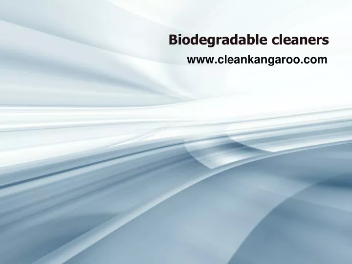 biodegradable cleaners