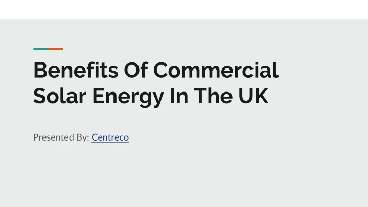 benefits of commercial solar energy in the uk