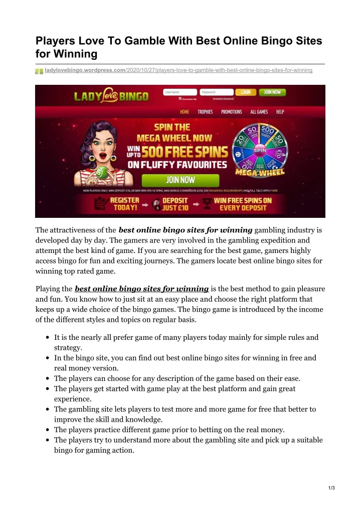 players love to gamble with best online bingo